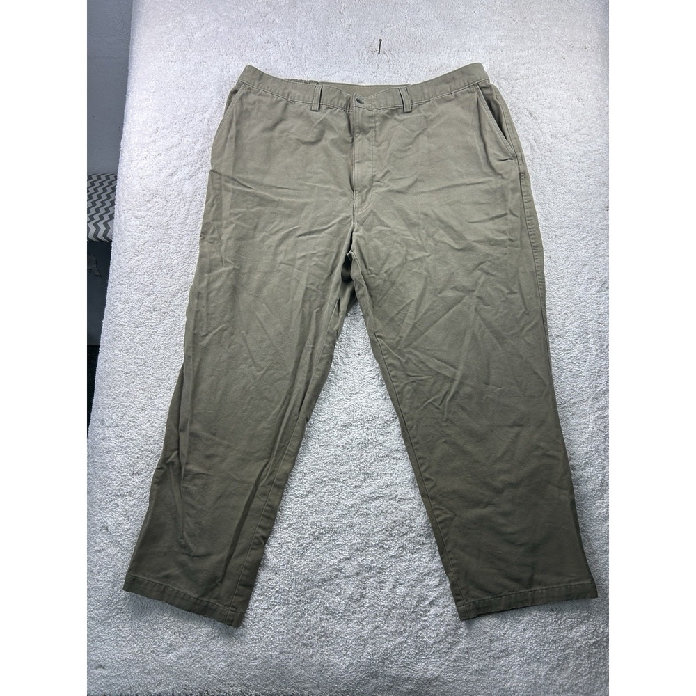 Roundtree & Yorke Casuals Pants Men‎ 42x30 Classic Elastic Waist Olive Green